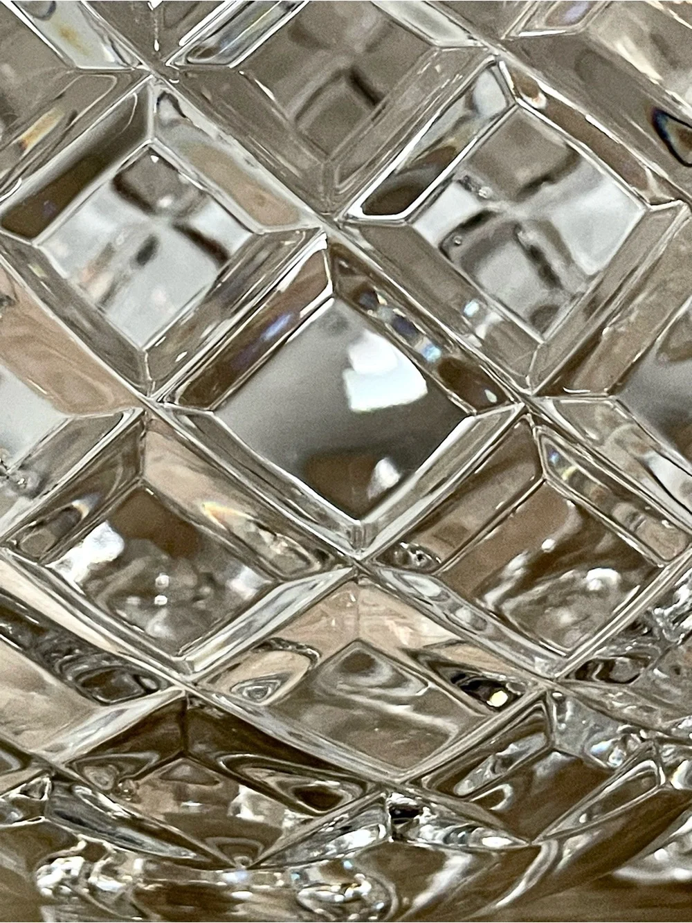 Vintage Diamond-Cut Footed Crystal Rose Bowl Vase